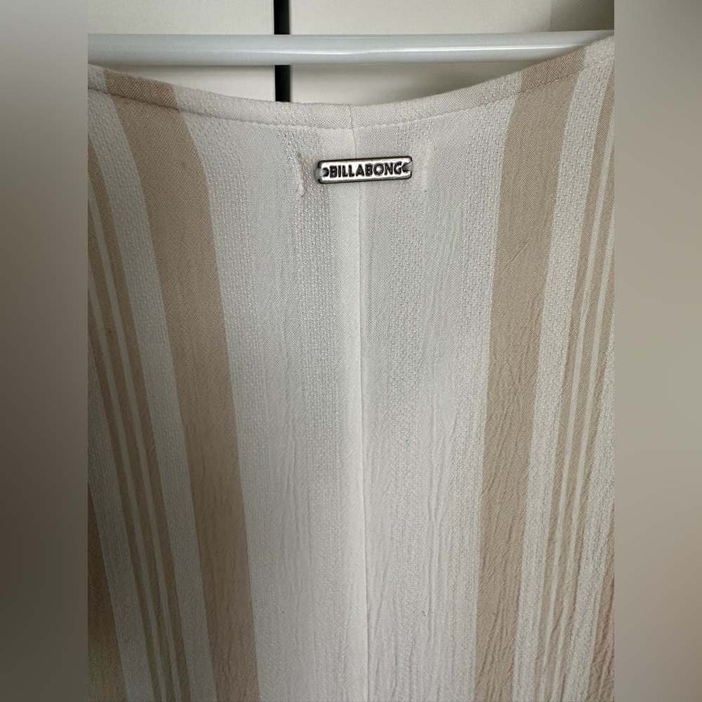 Billabong Women's Lightweight Swim Cover-up Beige & White With Fringe Size Large - Picture 7 of 8